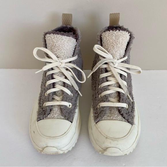 Converse Run Star Hike Sherpa Gray mauve Lined Platform Sneakers size 7 - Picture 6 of 16